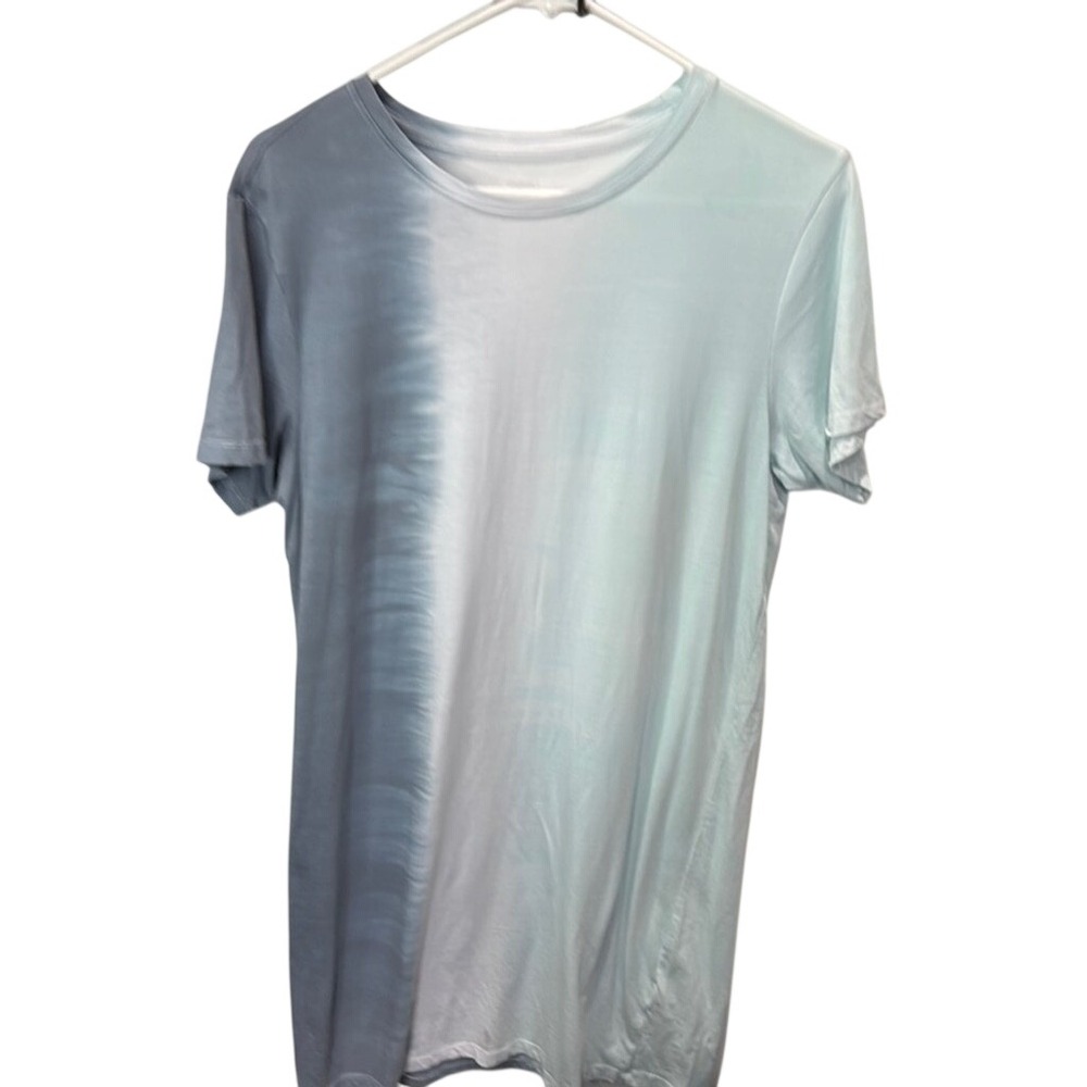 Marc New York Performance Womens Blue Ombre Dip Dye T-Shirt Dress Size L